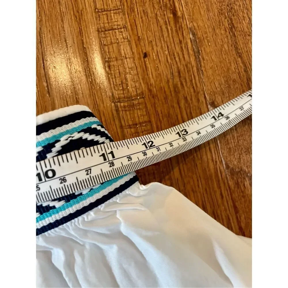 Ramy brook Mickey white mini skirt with blue embroidered waist size 0